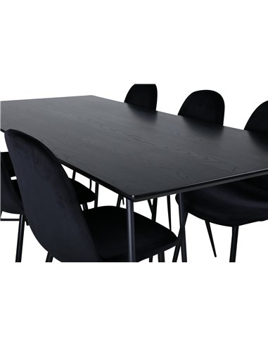 Matgrupp Petra med Polar matstolar, 190 × 90 cm