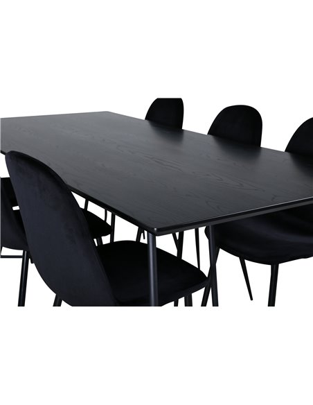 Matgrupp Petra med Polar matstolar, 190 × 90 cm