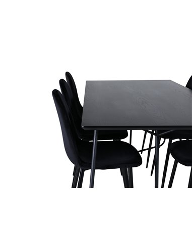 Matgrupp Petra med Polar matstolar, 190 × 90 cm