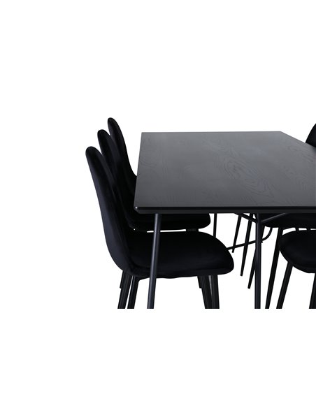 Matgrupp Petra med Polar matstolar, 190 × 90 cm