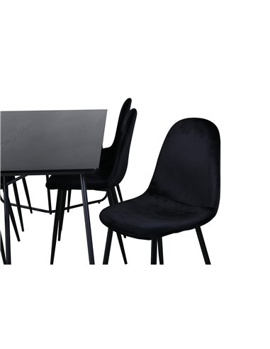 Matgrupp Petra med Polar matstolar, 190 × 90 cm