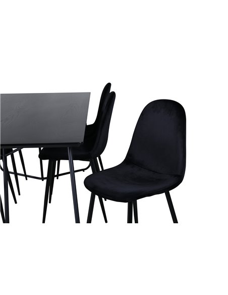 Matgrupp Petra med Polar matstolar, 190 × 90 cm