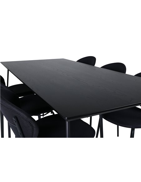 Matgrupp Petra med Vault matstolar, 190 × 90 cm