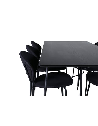 Matgrupp Petra med Vault matstolar, 190 × 90 cm