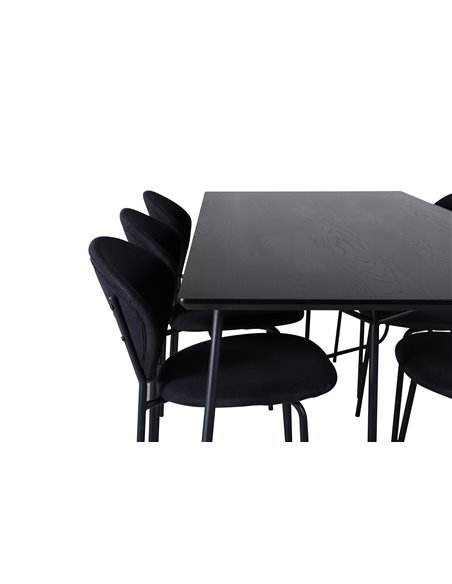 Matgrupp Petra med Vault matstolar, 190 × 90 cm