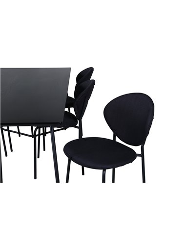 Matgrupp Petra med Vault matstolar, 190 × 90 cm