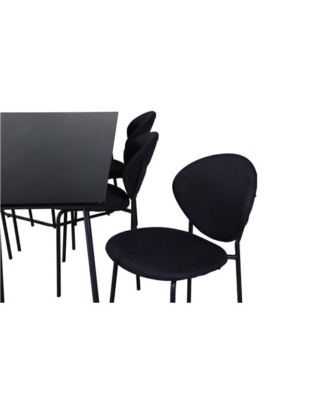 Matgrupp Petra med Vault matstolar, 190 × 90 cm