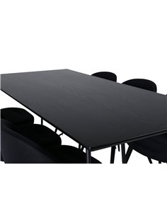 Matgrupp Petra med Velvet matstolar, 190 × 90 cm 2