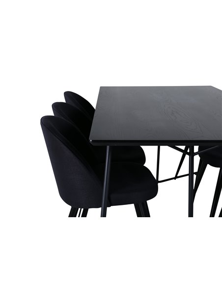 Matgrupp Petra med Velvet matstolar, 190 × 90 cm