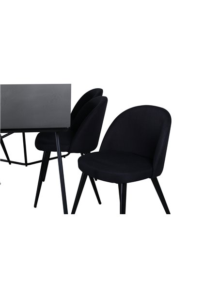 Matgrupp Petra med Velvet matstolar, 190 × 90 cm