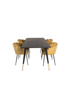 Matgrupp Dipp med Limhamn matstolar, 180 × 90 cm