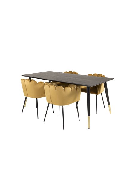 Matgrupp Dipp med Limhamn matstolar, 180 × 90 cm