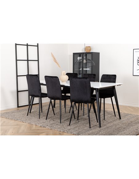 Matgrupp Jimmy med Windu matstolar, 195 × 90 cm