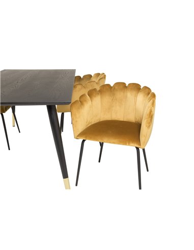 Matgrupp Dipp med Limhamn matstolar, 180 × 90 cm