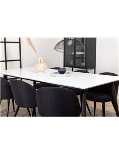 Matgrupp Jimmy med Velvet matstolar, 195 × 90 cm 2