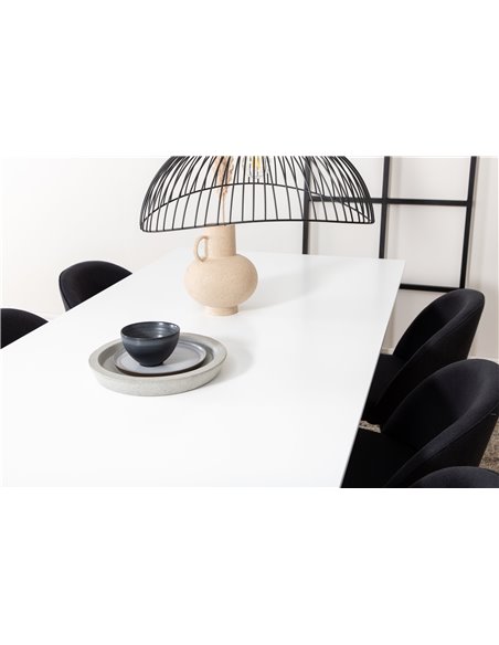 Matgrupp Jimmy med Velvet matstolar, 195 × 90 cm