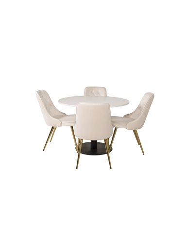 Matgrupp Razzia med Velvet Deluxe matstolar
