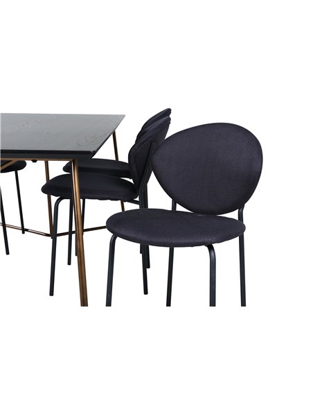 Matgrupp Petra med Vault matstolar, 190 × 90 cm