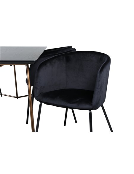 Matgrupp Petra med Berit matstolar, 190 × 90 cm