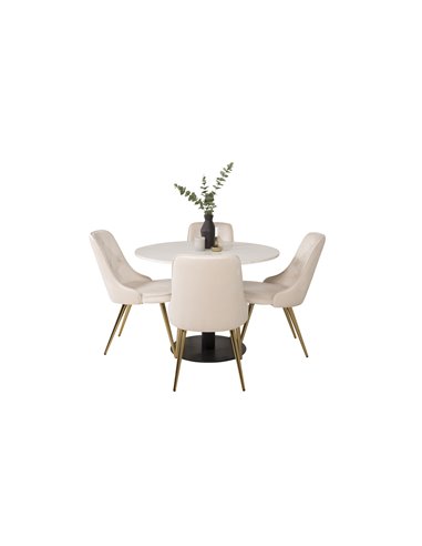 Matgrupp Razzia med Velvet Deluxe matstolar