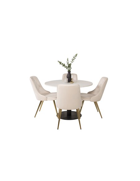Matgrupp Razzia med Velvet Deluxe matstolar