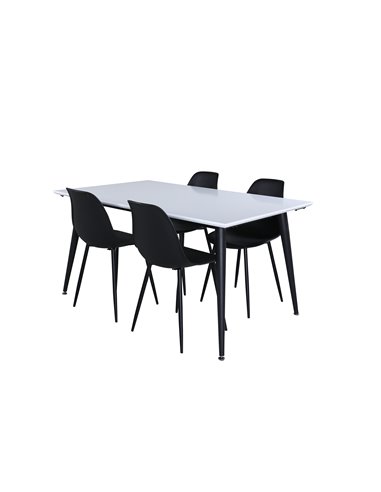 Matgrupp Jimmy med Polar matstolar, 150 × 90 cm