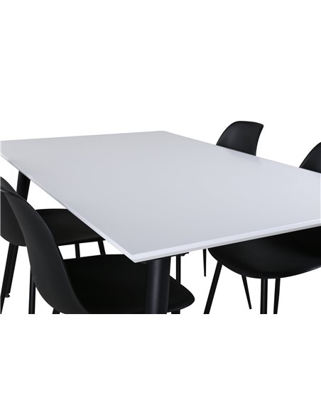 Matgrupp Jimmy med Polar matstolar, 150 × 90 cm