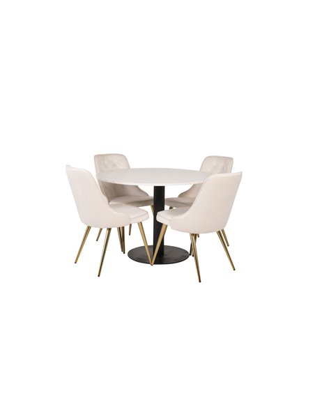 Matgrupp Razzia med Velvet Deluxe matstolar