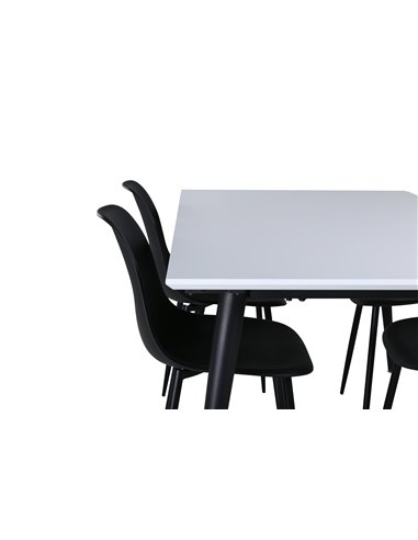 Matgrupp Jimmy med Polar matstolar, 150 × 90 cm