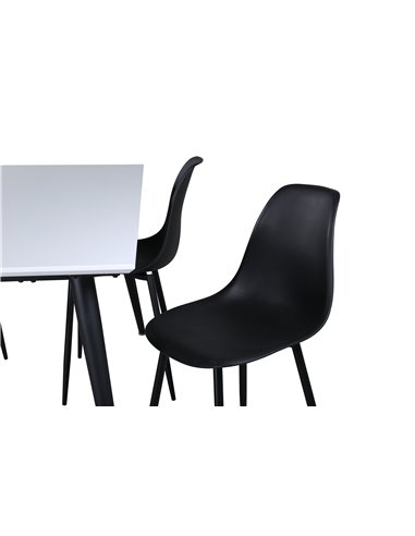 Matgrupp Jimmy med Polar matstolar, 150 × 90 cm