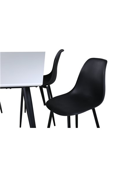 Matgrupp Jimmy med Polar matstolar, 150 × 90 cm