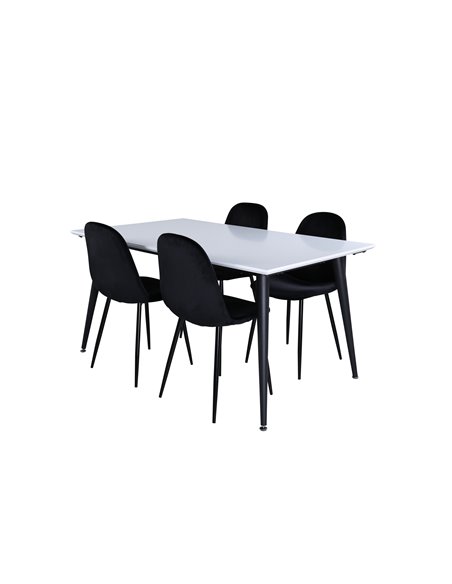 Matgrupp Jimmy med Polar matstolar, 150 × 90 cm