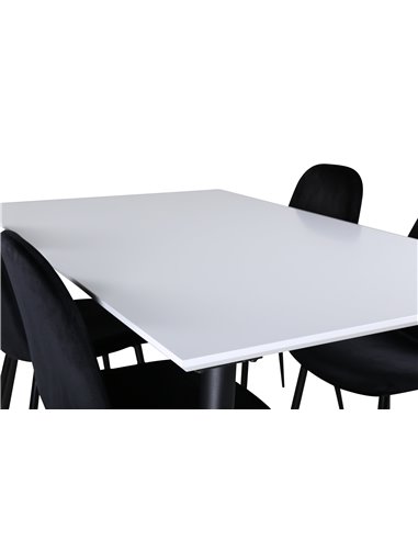 Matgrupp Jimmy med Polar matstolar, 150 × 90 cm