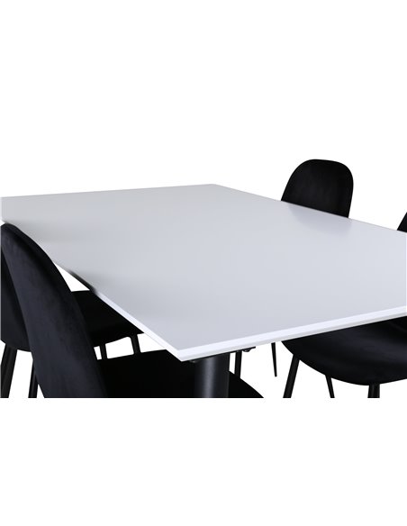 Matgrupp Jimmy med Polar matstolar, 150 × 90 cm