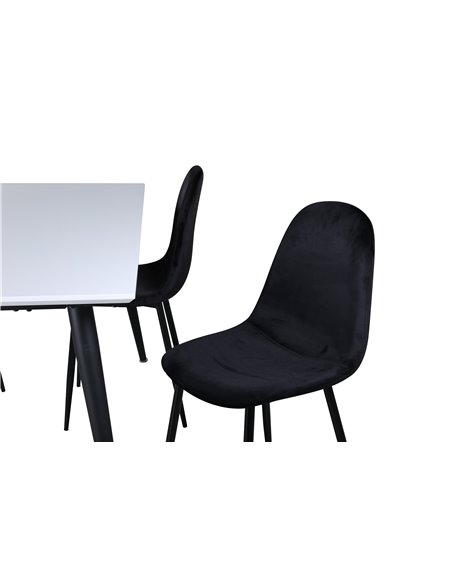 Matgrupp Jimmy med Polar matstolar, 150 × 90 cm