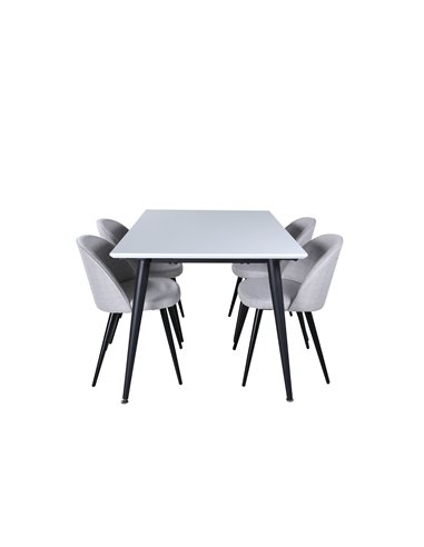 Matgrupp Jimmy med Velvet matstolar, 150 × 90 cm