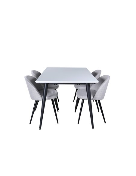 Matgrupp Jimmy med Velvet matstolar, 150 × 90 cm