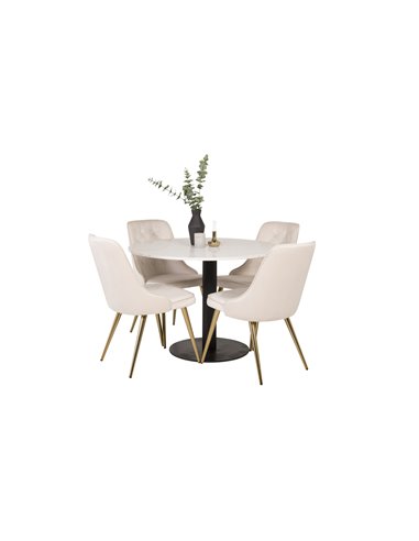 Matgrupp Razzia med Velvet Deluxe matstolar
