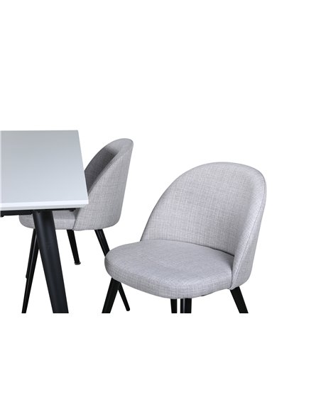 Matgrupp Jimmy med Velvet matstolar, 150 × 90 cm