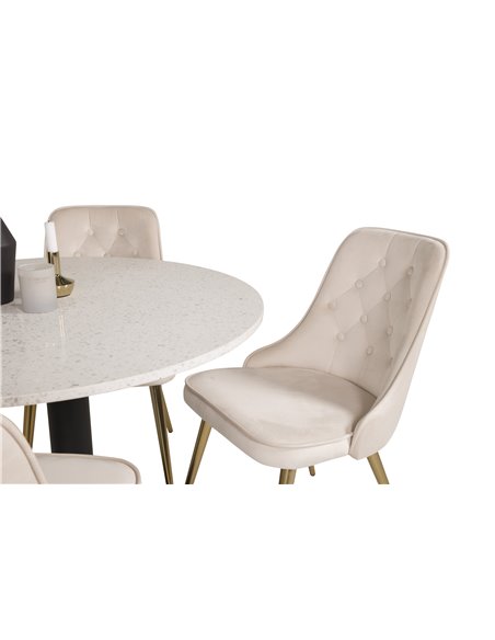 Matgrupp Razzia med Velvet Deluxe matstolar