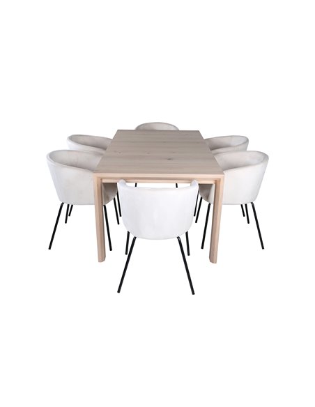 Matgrupp Slider med Berit matstolar, 170 × 95 cm