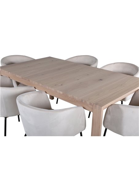 Matgrupp Slider med Berit matstolar, 170 × 95 cm