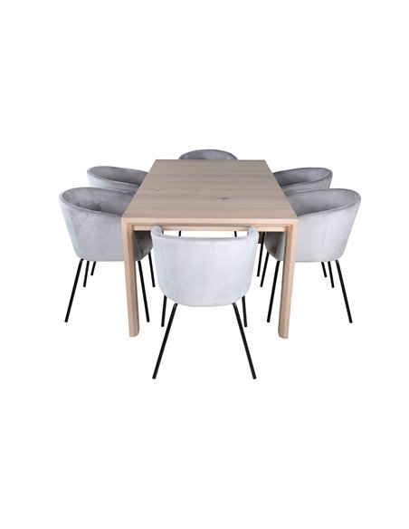 Matgrupp Slider med Berit matstolar, 170 × 95 cm