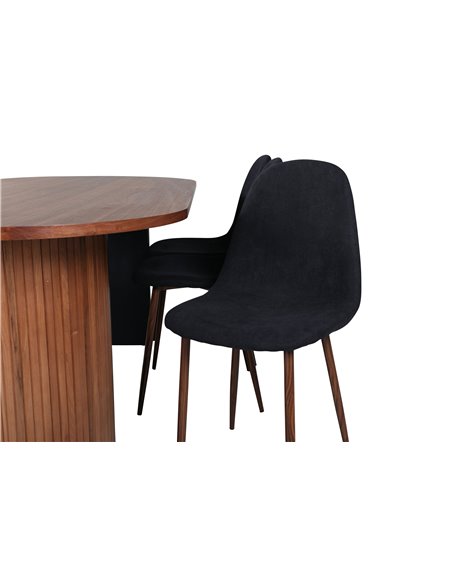 Matgrupp Bianca med Polar matstolar, 200 × 90 cm