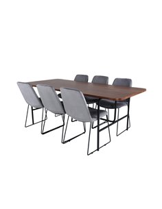 Matgrupp Uno med Muce matstolar, 200 × 90 cm 2