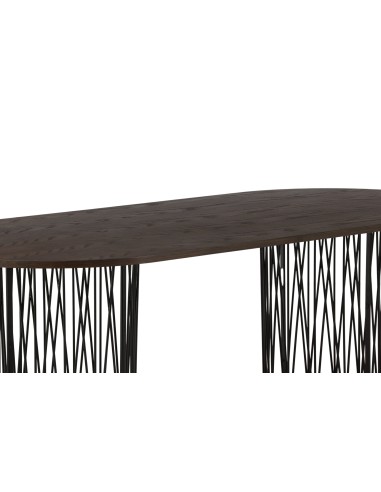 Ovalt matbord Stone, 220 × 100 cm, Mocca