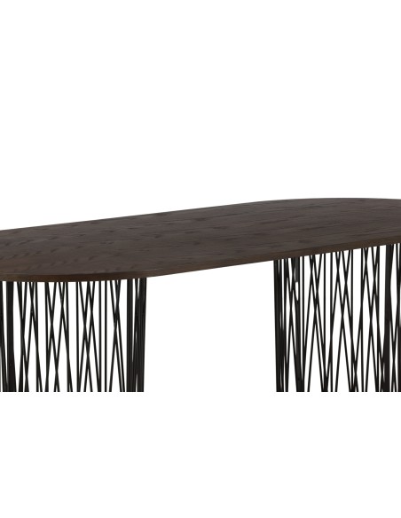Ovalt matbord Stone, 220 × 100 cm, Mocca