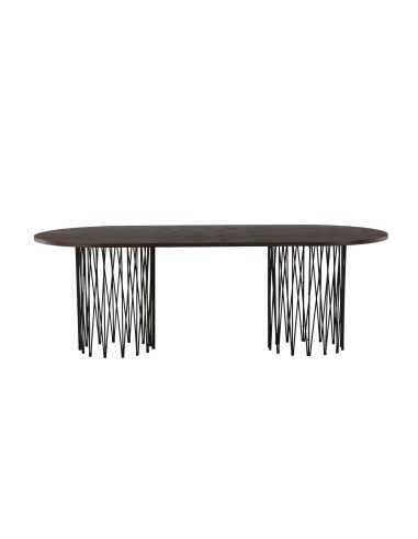 Ovalt matbord Stone, 220 × 100 cm, Mocca
