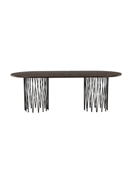 Ovalt matbord Stone, 220 × 100 cm, Mocca