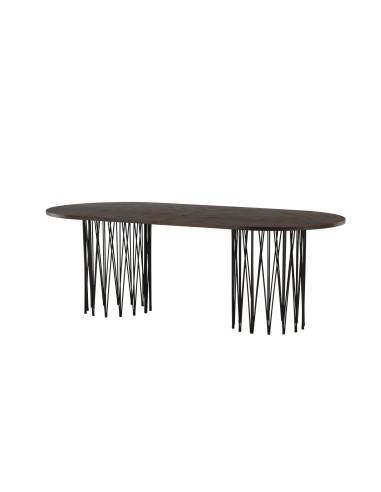 Ovalt matbord Stone, 220 × 100 cm, Mocca